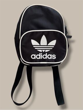 adidas Black and White Trefoil Mini Backpack
